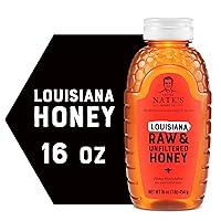 Nate's Louisiana 100% Pure, Raw & Unfiltered Honey - 16 oz. Squeeze Bottle - All-natural Sweetener
