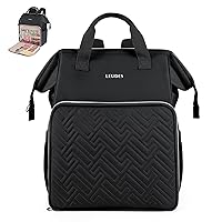 Leudes Knitting Bag Backpack, Yarn Storage Organizer Large Crochet Bag Tote Christmas Gift Yarn Holder Case for Carrying Projects, Knitting Needles (Black)