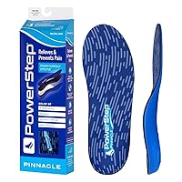 Powerstep Pinnacle Insoles - Shoe Inserts for Arch Support, Plantar Fasciitis, Pronation, Heel & Feet Pain Relief - Podiatrist-Recommended Orthotic Insoles for Women & Men (M 11-11.5, W 13-13.5)