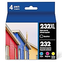 232XL Ink Cartridges Remanufactured Replacement for Epson 232 Ink Cartridge 232XL 232 XL T232 for Workforce WF-2930 WF-2950 Expression Home XP-4200 XP-4205 WF2930 WF2950 XP4200 (1B1C1M1Y, 4 Pack)