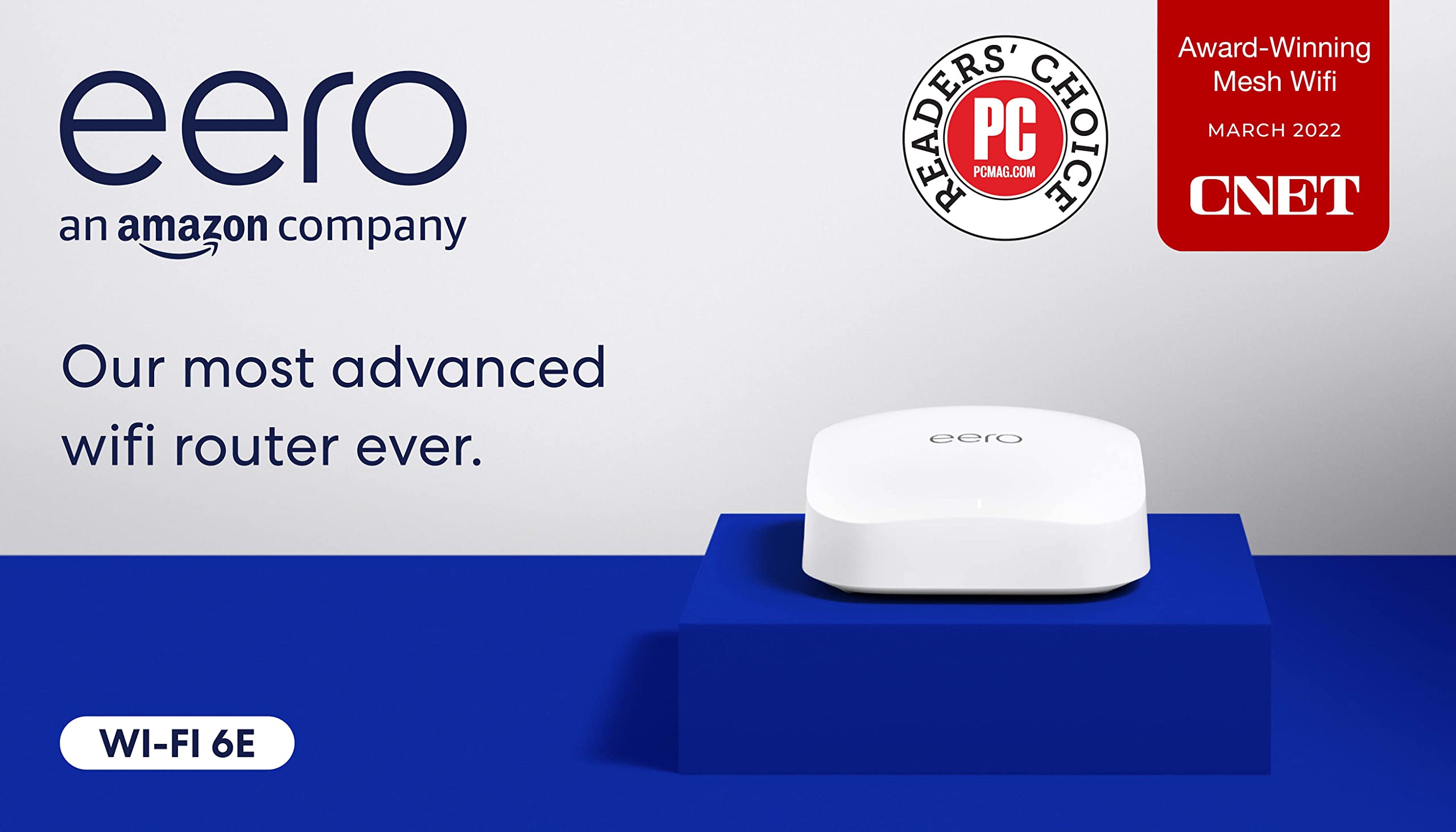Amazon eero Pro 6E mesh Wi-Fi router | Fast and reliable gigabit + speeds | connect 100+ devices | Coverage up to 2,000 sq. ft. | 2022 release