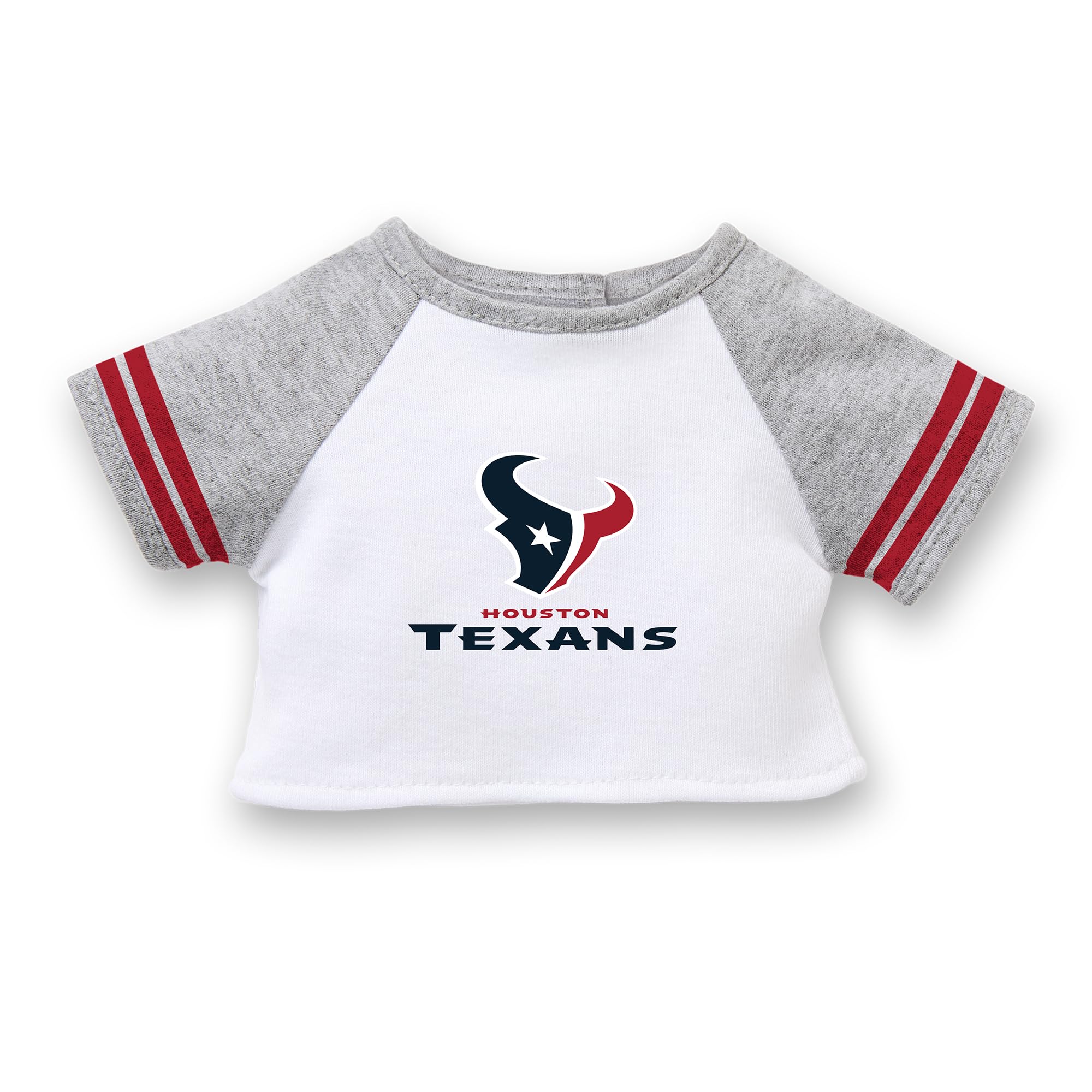 American Girl Houston Texans 18 inch Fan Tee with Crew Neck Striped Short Sleeve, Red and Navy, 1 pcs, Ages 6+
