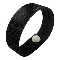 AcuBalance Bracelet- Vertigo, Dizziness- Calming Stress Relief- Natural Sleep Aid- Pain Free Acupressure- Waterproof, Durable, 8+ Colors (Ink Black, Small- 6 inches)