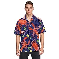 Men's Hawaiian Shirts Short Sleeve Button Down Beach Shirt for Men