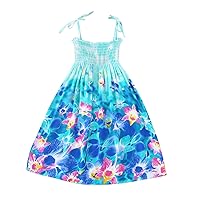 Casual Party Swing Dress with Pockets Toddler Kids Girls Floral Bohemian Flowers Sleeveless Beach Dress for Girls
