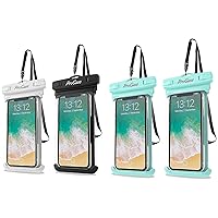 [2 Pack Universal Waterproof Pouch Cellphone Dry Bag Case Bundle with [2 Pack] Universal Waterproof Case for Phones up to 7