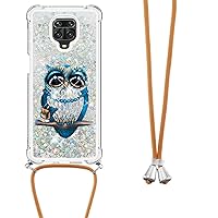 IVY Fashion Quicksand with Reinforced Corner and Drop Protection and Liquid Flow Design for Xiaomi Redmi Note 9 Pro/Redmi Note 9 Pro Max/Redmi Note 9s Case - Owl Lady