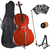Cecilio - 3/4 Size Cellos for Kids & Adults with Bow, Case and Strings