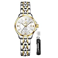 OLEVS Women's Watches Luxury Diamond Arabic Dial Wrist Watch for Women with Date Waterproof Stainless Steel Quartz Ladies Watch