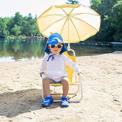 i play. by Green Sprouts Girls' Baby Solid Flap Sun Protection Hat UPF 50+