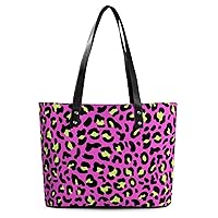 Womens Handbag Leopard Skin Texture Leather Tote Bag Top Handle Satchel Bags For Lady