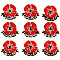 10/50/100/200Pack-Metal Flower Brooch Pins New Veterans Day Poppies Bulk Memorial Day Lapel pin Souvenir Gifts