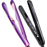 ANGENIL Hair Straightener and Curler 2 in 1, Professional Ceramic Argan Oil Flat Iron Curling Iron in One, Portable Travel Hair Straightening Styling Irons for All Hairtypes