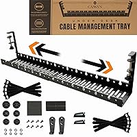 No Drill Under Desk Cable Management Tray - Extendable 16
