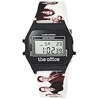 Accutime The Office Quartz Unisex Watch - Men and Women Watch - Digital Inddor/Outdoor Watch, LCD Display Face Dial, The Office Cast of Characters Printed on Black Watch Band