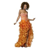 Clarisse Strapless Ruffled High Low Prom Gown 2130