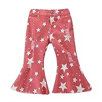 High Kids Jeans Denim Bell Baby Star Printing Bottoms Girls Toddler Waist Girls Pants Pants for Girls