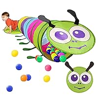 Tunnel for Kids, Kids Play Tunnel for Toddlers Tunnel Toy 46x180cm Colourful Caterpillar Shape Cute Crawl Through Tunnel Play Tent for Kid Gift Indoor Outdoor