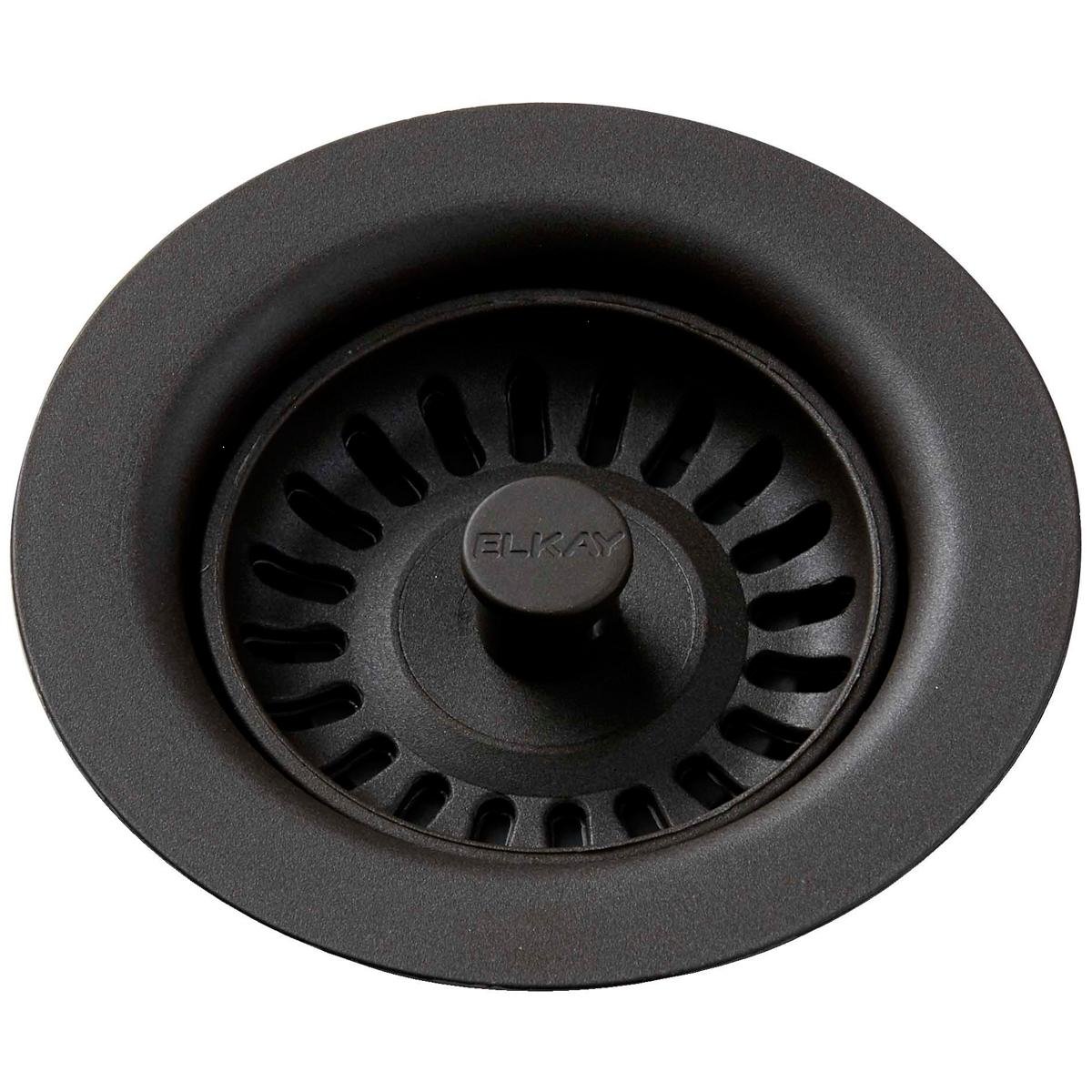 Elkay LKQS35MC Polymer Drain Fitting with Removable Basket Strainer and Rubber Stopper, Mocha