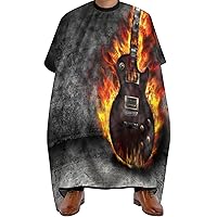 The Burning Guitar Barber Cape Adult Haircut Cape Hairdressing Apron for Home Salon Barbershop