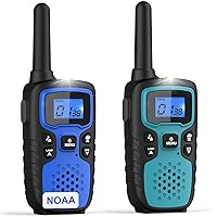 Wishouse Walkie Talkies for Adults-2 Way Radio Long Range,Hiking Accessories Camping Gear Gift for Kids with Flashlight,SOS Siren,NOAA Weather Alert,VOX,22 Channel,Easy to Use(No Battery No Charger)