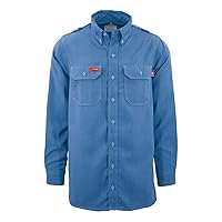 LAPCO FR Men's 5.5oz. Westex DH Air Work Shirt, Medium Blue, 6XL Long
