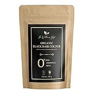 Organic Black Hair Color | Ammonia Free (Henna Based Premium Quality) | Strengthens Roots & Prevents Dandruff | Natural Long-lasting Hair Color, Healthy Shine | 100g / 0.22lb