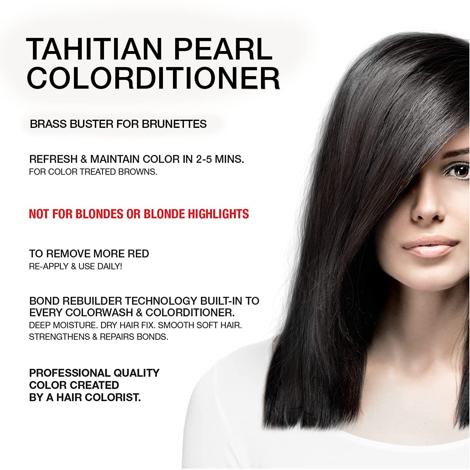 Celeb Luxury Gem Lites Brown Tahitian Pearl Colorditioner, Color Depositing Conditioner with Bondfix Bond Rebuilder, Semi Permanent Hair Colour Glaze, Removes Unwanted Warmth in Brunettes