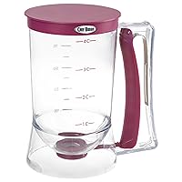 Pancake Batter Dispenser - 4-Cup Batter Dispenser with Squeeze Handle for Pancakes, Waffles, Muffins, and Crepes - Baking Tools by Chef Buddy (Purple)