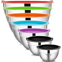 Dokaworld Glass Mixing Bowls - Nesting Bowls - Cute Collapsible Glass Bowls  With Lids Food Storage - 3 Stackable Microwave Safe Glass Containers -  Salad Bamboo Mixing Bowls - Baking Glass Bowls Set For Kitchen
