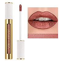 MAKI YIKA Metallic Brown Lipstick for Women Long Lasting, High Shine Glitter Lipstick Transfer Proof, Non Stick Cup and Full-Coverage Liquid Lip Color (BR09 Celebration)