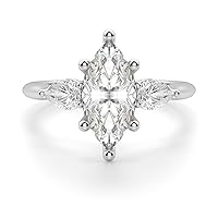Riya Gems 4 TCW Marquise Infinity Accent Engagement Ring Wedding Eternity Band Vintage Solitaire Silver Jewelry Halo Anniversary Praise Ring Gift