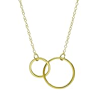 jewellerybox Gold Plated Sterling Silver Karma Circles 17 Inch Necklace