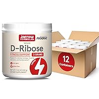 Jarrow Formulas D-Ribose Powder - 200g - Dietary Supplement Supports Muscle Recovery, Energy & Endurance - 100% Pure - Vegan - Non-GMO - Approx. 90 Servings, Pack of 12