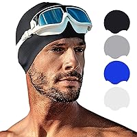 Tripsky Silicone Swim Cap for Long Hair - Swimming Cap for Women, Men, and Teenagers | Stereoscopic Pattern Bathing Cap Ideal for Short, Medium, Long, Curly and Thick Hair