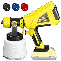 Cordless Paint Sprayer for DEWALT 20V Max Battery,HVLP Electric Tools Spray Gun,Paint Sprayers Home Interior and Exterior/Furniture/Cabinets/Walls/Fence/Ceiling (Battery NOT Included),YELLOW