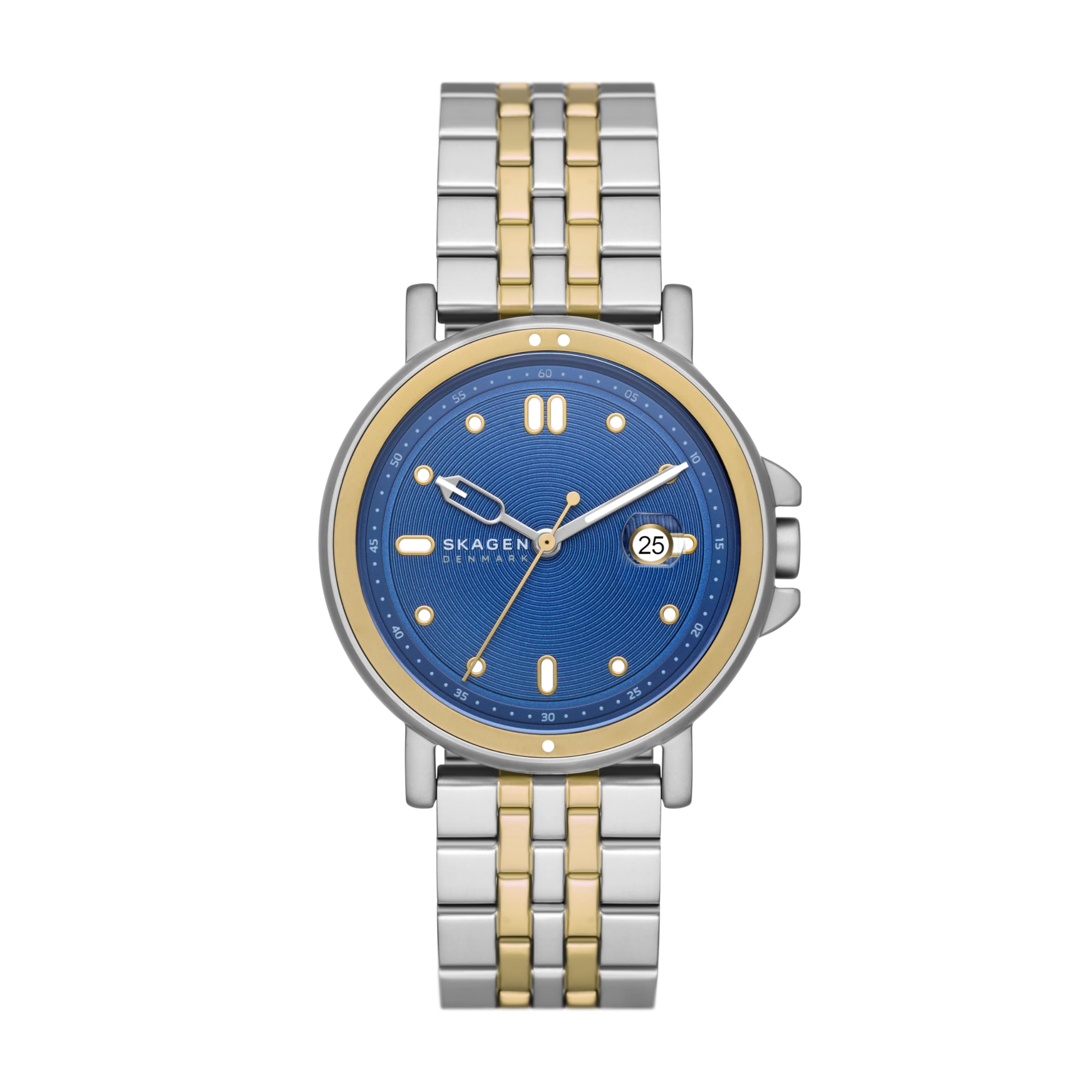 Skagen Men's Signatur Sport Three-Hand Date Silver and Gold Two-Tone Stainless Steel Bracelet Watch (Model: SKW6921)