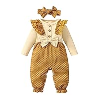 Girls' Summer Long Sleeved Jumpsuit With Shoulder Straps And Polka Dot Pattern Cardigan Pants Baby Girl Dress 18