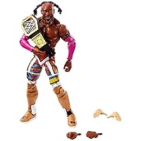 WWE Kofi Kingston Elite Collection Wrestlemania 35 Action Figure with Deluxe Articulation, Life-Like Detail, Authentic Ring Gear, Swappable Hands & Accessory