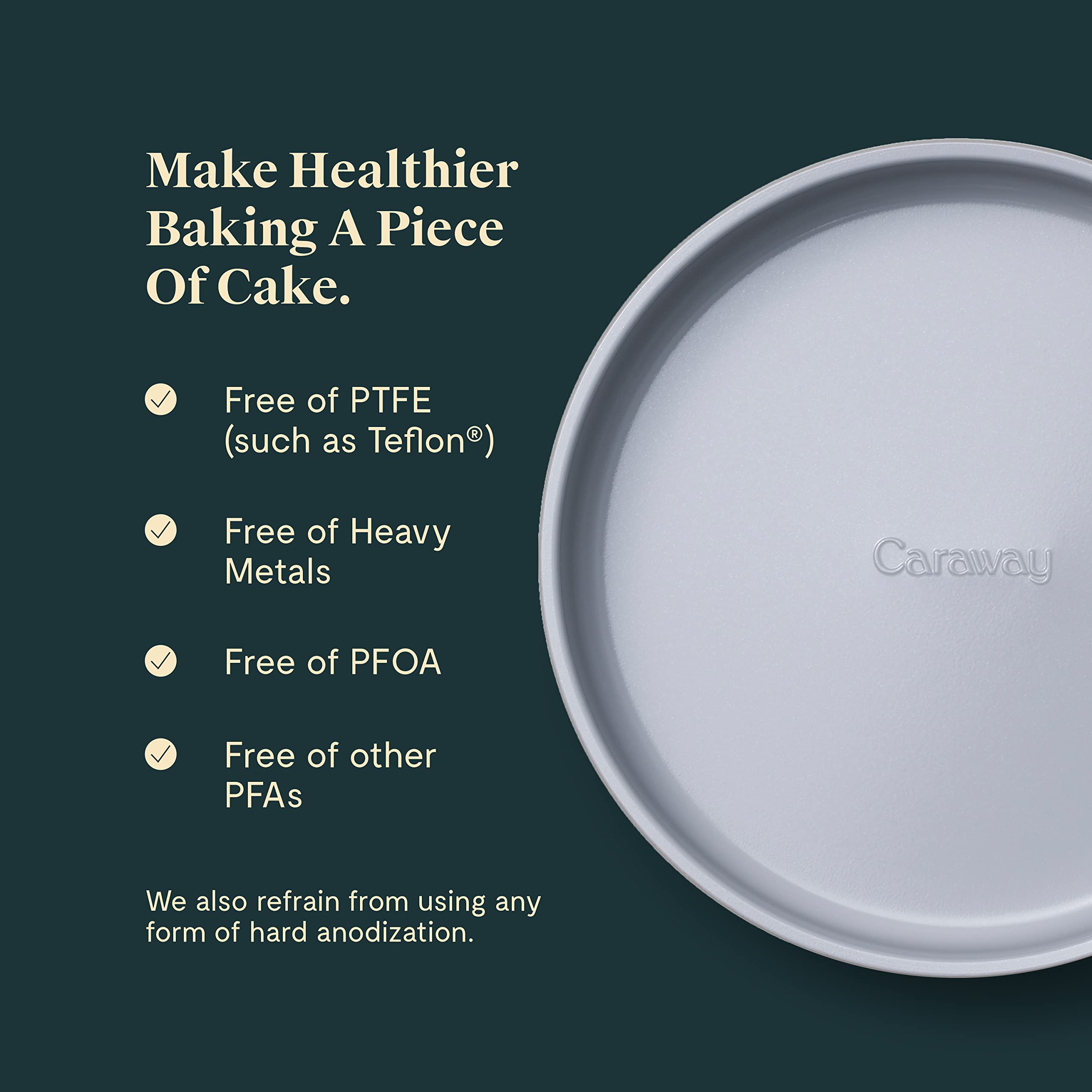Caraway Non-Stick Ceramic 9” Circle Pan - Naturally Slick Ceramic Coating - Non-Toxic, PTFE & PFOA Free - Perfect for Birthday Cakes, Tartes, & More - Perracotta