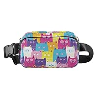 Cat Fanny Pack Travel Belt Bag for Women Fashion Waist Packs with Adjustable Strap Gifts for Workout Running Hiking