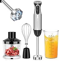 FKN Immersion Blender Handheld with 4 Interchangeable Blades,6-in-1 Hand  Blender Electric with 8 Speed and Turbo Mode,Handheld Blender Stick with  800W