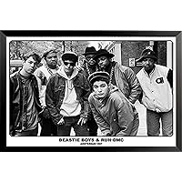 buyartforless Framed Beastie Boys and Run-DMC - Amsterdam 1987 33x23.5 Music Art Print Poster