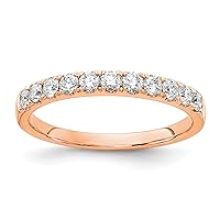 Jewels By Lux Solid 14K Rose Gold Lab Grown Diamond VS/SI, D E F, 1/2ct Wedding Ring Band Available in Sizes 4 to 8