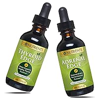 Thyroid Edge 60 mL & Adrenal Edge 60 ml Energy & Fatigue Supplement Cortisol Manager Liquid Drops Thyroid Support Dietary Supplements to Boost Metabolism, Improve Skin & Stop Hair Loss