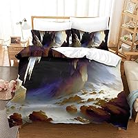 Mystery of Dark Cave Quilt Cover Duvet Cover for Teens and Adults 3D Print Comforter Covers Soft Microfiber with Zipper Closure Bedding Set with Pillow Cases 3 Pieces Full（203x228cm）