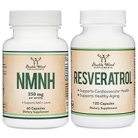 NMNH 250mg 60 Count, Resveratrol 500mg 120 Count - Healthy Aging Support Bundle
