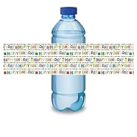 Colorful Happy Birthday Party Water Bottle Labels, Happy Birthday Stickers, Birthday Water Bottle Decorations, Baby Birthday Party Favor, 2 x 8 Inch, 24 Stickers