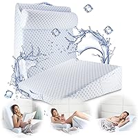 Nestl Bed Wedge Pillow - Wedge Pillow for Sleeping to Reduce Acid Reflux, Wedge Pillows for After Surgery 8-in-1 Triangle Pillow Wedge, Cooling Gel Memory Foam Wedge Snoring Pillow -7.5 Inch