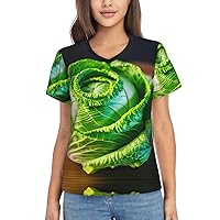 Bright Cabbage Women's T-Shirts Collection,Classic V-Neck, Flowy Tops and Blouses, Short Sleeve Summer Shirts,Most Women